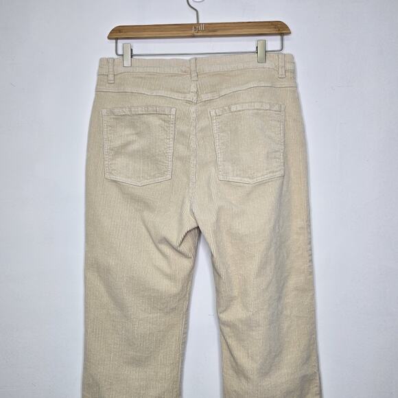 CAbi Corduroy Palm Beach Pant Size 12 Cream Crop Exposed Button Fly Pockets 4513 - Picture 5 of 8